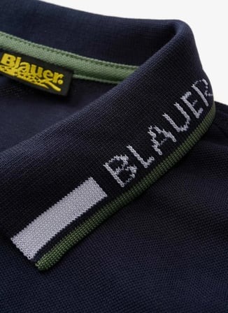 Blauer Lacivert Erkek Regular Fit Yazı Baskılı Polo T-Shirt 26SBLUT02297-888 RANSOM