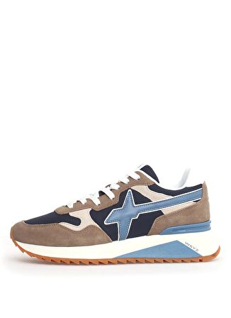 W6YZ Bej - Mavi Erkek Süet + Tekstil Sneaker YAK-M.