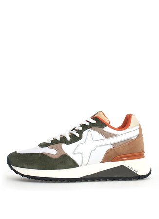 W6Yz Beyaz-Haki-Turuncu Erkek süet Sneaker YAK 