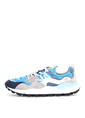 Beyaz - Mavi - Gri Erkek Nubuk Sneaker YAMANO 3 MAN