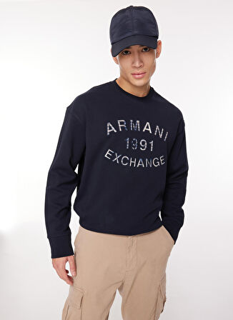 Armani Exchange Bisiklet Yaka Lacivert Erkek Sweatshırt 6RZMGA 1583 DEEP NAVY