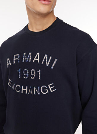 Armani Exchange Bisiklet Yaka Lacivert Erkek Sweatshırt 6RZMGA 1583 DEEP NAVY