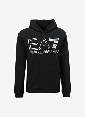 EA7 Kapüşon Yaka Siyah Erkek Sweatshırt 6RPM09PJSHZ1200