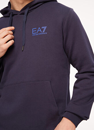 EA7 Kapüşon Yaka Lacivert Erkek Sweatshırt 6RPM10PJRJZ0554