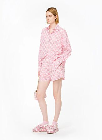 Pinko Yüksek Bel Standart Pembe Kadın Şort 103192A1Q1