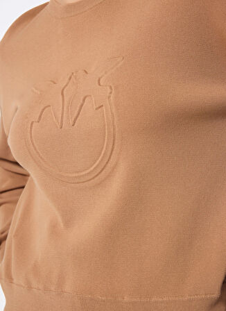 Pinko Yuvarlak Yaka Düz Açık Kahve Kadın Sweatshırt 104002-A115/D91