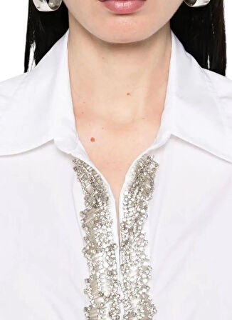 Pinko Standart Düz Beyaz Kadın Gömlek 104708