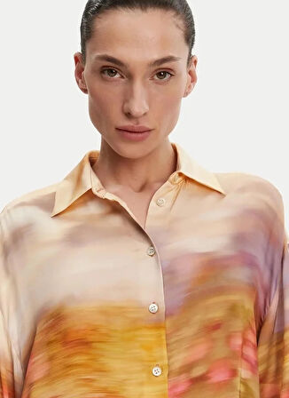 Pinko Standart Desenli Bej Kadın Gömlek 104864