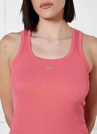 Pinko Yuvarlak Yaka Düz Mercan Kadın Atlet 100807