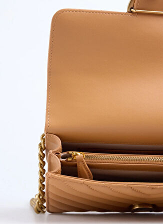 Pinko Deri Açık Kahve Kadın Çapraz Çanta 100074A0GK