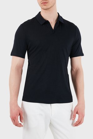 Jacob Cohen Yün ve Kaşmir Karışımlı Regular Fit Polo Yaka T Shirt Erkek POLO 80031 082 M4564 RW Y99 SİYAH