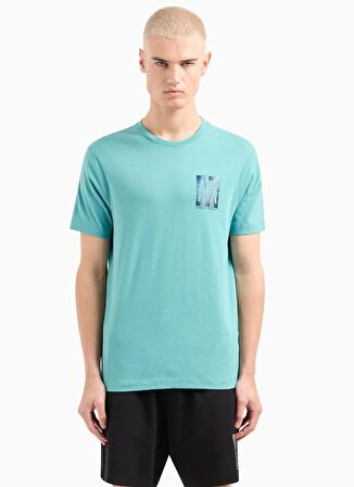 Bisiklet Yaka Düz Turkuaz Erkek T-Shirt 3DZTJU ZJH4Z 15DG