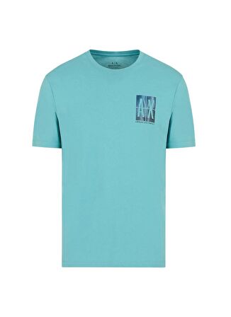 Bisiklet Yaka Düz Turkuaz Erkek T-Shirt 3DZTJU ZJH4Z 15DG