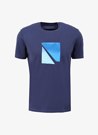 Bisiklet Yaka Düz Lacivert Erkek T-Shirt 3DZTCF ZJ3VZ 15DJ