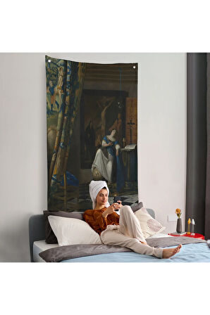 Johannes Vermeer - Katolik İnancının Alegorisi Duvar Örtüsü- Allegory of the Catholic Faith-8057