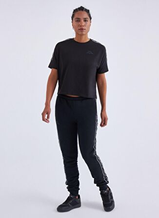 Kappa Slim Fit Siyah Kadın Eşofman Altı 371E81WA00 W LOGO TAPE ALPIRE