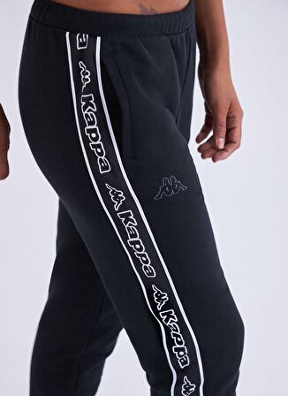 Kappa Slim Fit Siyah Kadın Eşofman Altı 371E81WA00 W LOGO TAPE ALPIRE