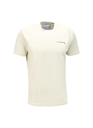 John Richmond Bisiklet Yaka Beyaz Erkek T-Shirt UMA23003TS