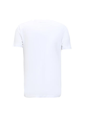 John Richmond Bisiklet Yaka Beyaz Erkek T-Shirt UMA23082TS