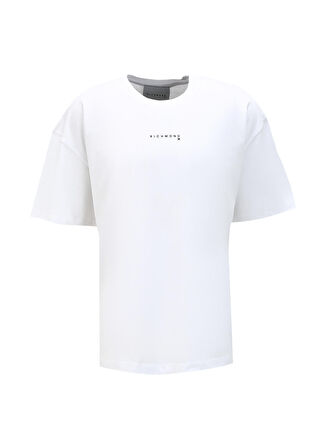 John Richmond Bisiklet Yaka Beyaz Erkek T-Shirt UMA23124TS