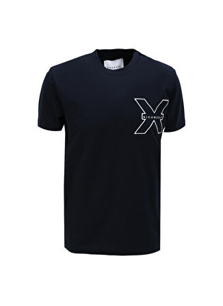 John Richmond Bisiklet Yaka Saks Erkek T-Shirt UMA23010TS