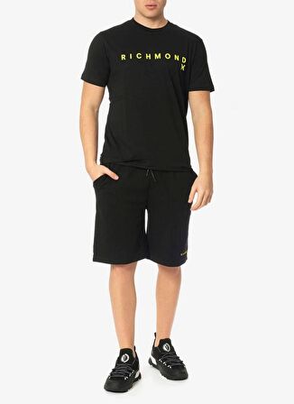 John Richmond Bisiklet Yaka Siyah Erkek T-Shirt UMP24004TS