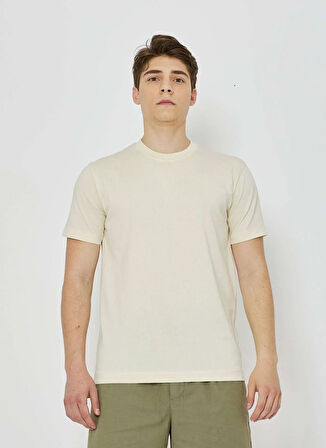 John Richmond Bisiklet Yaka Kırık Beyaz Erkek T-Shirt UMP24013TS