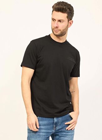 John Richmond Bisiklet Yaka Siyah Erkek T-Shirt UMP24014TS