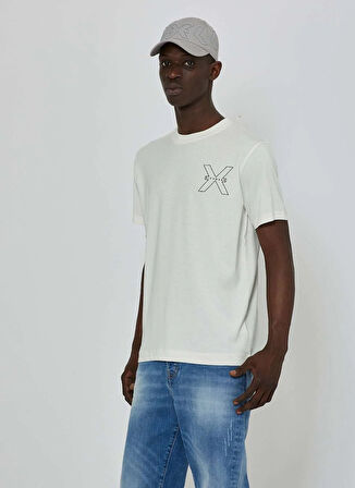 John Richmond Bisiklet Yaka Kırık Beyaz Erkek T-Shirt UMP24031TS