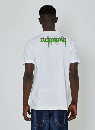 John Richmond Bisiklet Yaka Beyaz Erkek T-Shirt UMP24056TS