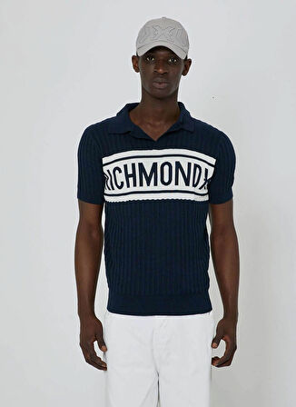 John Richmond Lacivert Erkek Polo T-Shirt UMP24216PO