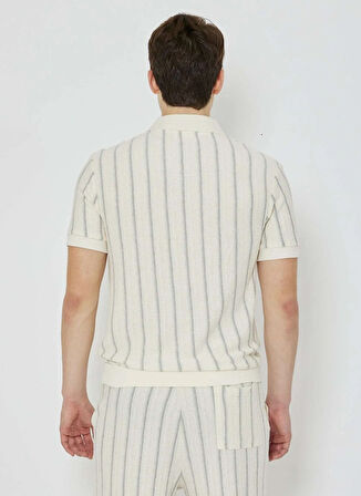 John Richmond Beyaz - Gri Erkek Polo T-Shirt UMP24095PO
