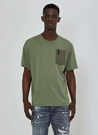 John Richmond Bisiklet Yaka Haki Erkek T-Shirt UMP24054TS