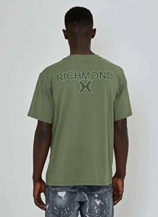 John Richmond Bisiklet Yaka Haki Erkek T-Shirt UMP24054TS