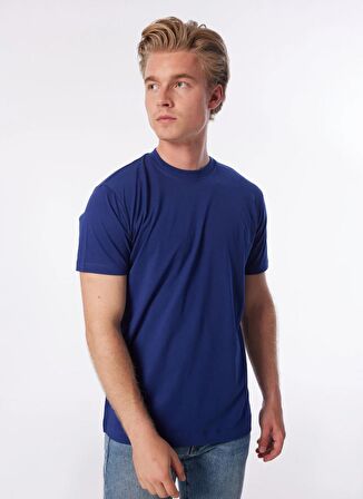 John Richmond Bisiklet Yaka Mavi Erkek T-Shirt UMP24013TS
