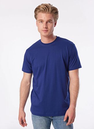 John Richmond Bisiklet Yaka Mavi Erkek T-Shirt UMP24013TS