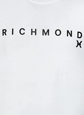 John Richmond Bisiklet Yaka Beyaz Erkek T-Shirt UMP24004TS