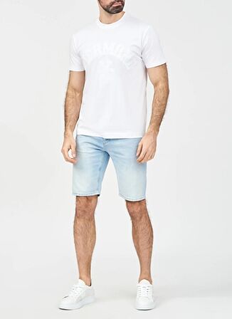 John Richmond Bisiklet Yaka Beyaz Erkek T-Shirt UMP24045TS