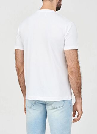 John Richmond Bisiklet Yaka Beyaz Erkek T-Shirt UMP24045TS