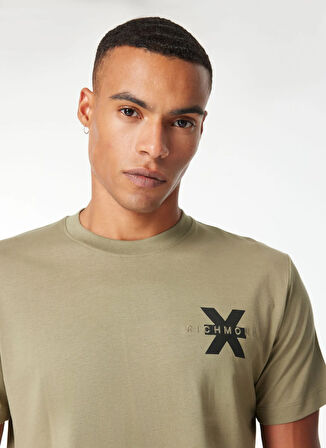 John Richmond Bisiklet Yaka Haki Erkek T-Shirt UMP24057TS