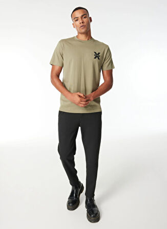 John Richmond Bisiklet Yaka Haki Erkek T-Shirt UMP24057TS