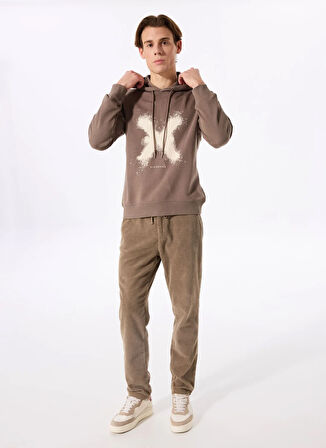 John Richmond Kapüşon Yaka Kahve Erkek Sweatshırt UMA24070FE