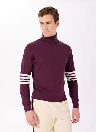 John Richmond Balıkçı Yaka Regular Fit Bordo Erkek Kazak UMA24102LU