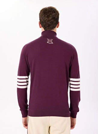 John Richmond Balıkçı Yaka Regular Fit Bordo Erkek Kazak UMA24102LU