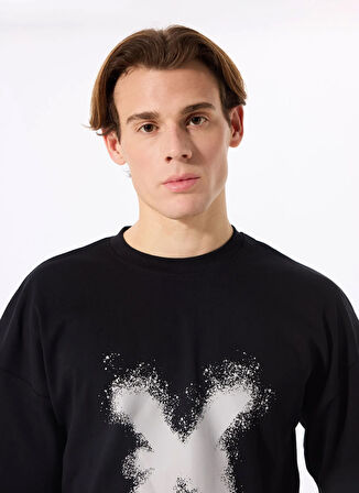 John Richmond Bisiklet Yaka Siyah Erkek T-Shirt UMA24071TS