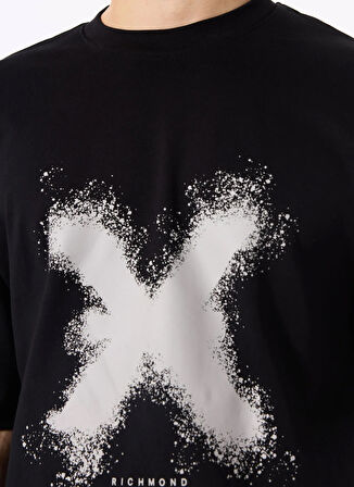 John Richmond Bisiklet Yaka Siyah Erkek T-Shirt UMA24071TS
