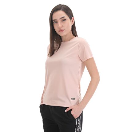 Kappa Bisiklet Yaka Düz Pembe Kadın T-Shirt 331E2IWA03 W KOMBAT DHOLA