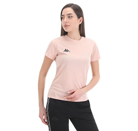 Kappa Bisiklet Yaka Düz Pembe Kadın T-Shirt 331E2IWA03 W KOMBAT DHOLA