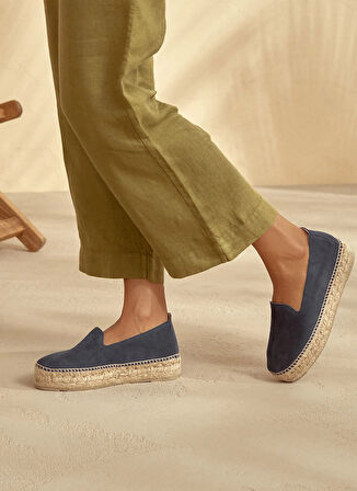 Manebi Deri Lacivert Kadın Espadril K 1.5 D0