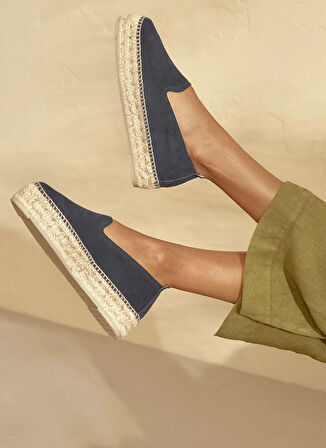 Manebi Deri Lacivert Kadın Espadril K 1.5 D0